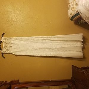 White lace long dress